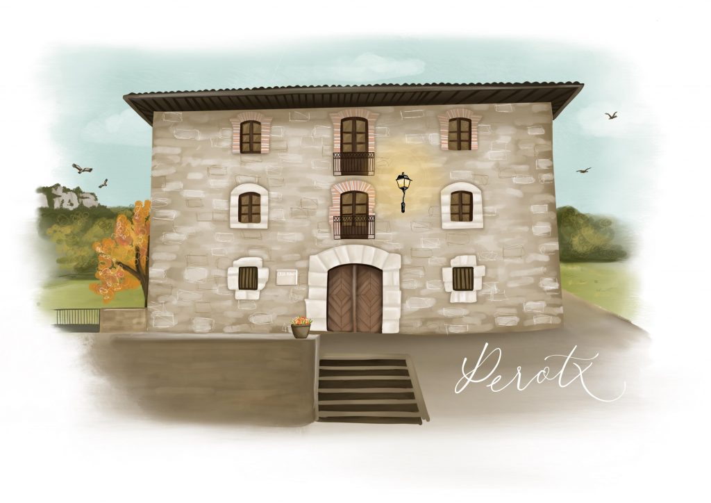 Ilustración de la fachada de Perotx